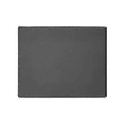 Tapis de Souris Palladio Cuir Véritable Gris Anthracite - cm 25x20 - Coins Carrés et Coutures Périmétriques