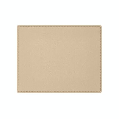 Mouse Pad Palladio Real Leather Beige - cm 25x20 - Square Corners and Perimeter Stitching