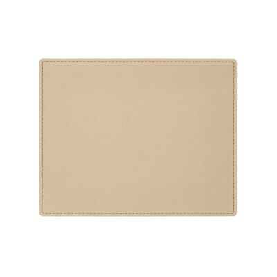 Tapis de Souris Palladio Cuir Véritable Beige - cm 25x20 - Coins Carrés et Coutures Périmétriques
