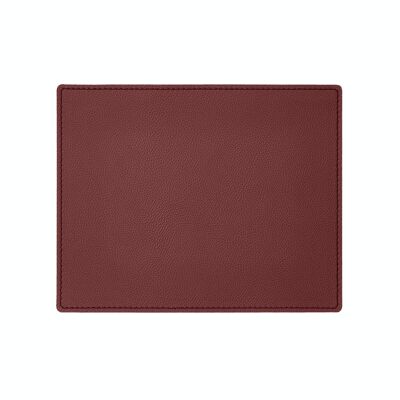 Mouse Pad Palladio Real Leather Burgundy Red - cm 25x20 - Square Corners and Perimeter Stitching