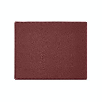 Tapis de Souris Palladio Cuir Véritable Rouge Bordeaux - cm 25x20 - Coins Carrés et Coutures Périmétriques