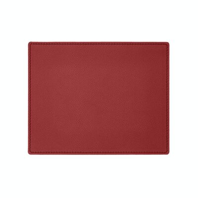 Tapis de Souris Palladio Cuir Véritable Rouge Ferrari - cm 25x20 - Coins Carrés et Couture Périmétrique