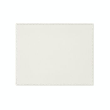 Tapis de Souris Palladio Cuir Véritable Blanc - cm 25x20 - Coins Carrés et Coutures Périmétriques 1