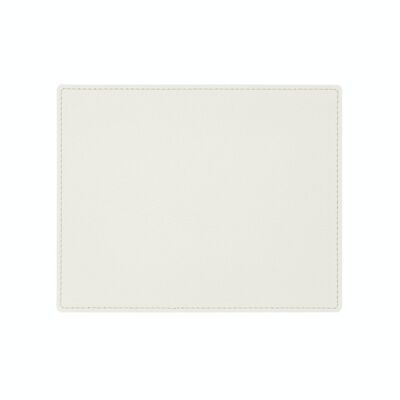 Mouse Pad Palladio Real Leather White - cm 25x20 - Square Corners and Perimeter Stitching