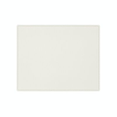 Tapis de Souris Palladio Cuir Véritable Blanc - cm 25x20 - Coins Carrés et Coutures Périmétriques