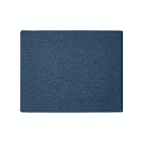Mouse Pad Palladio Real Leather Blue - cm 25x20 - Square Corners and Perimeter Stitching