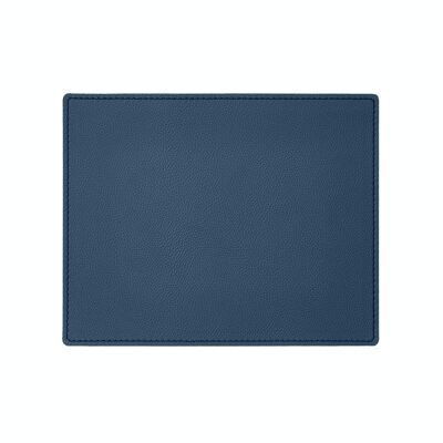 Tapis de Souris Palladio Cuir Véritable Bleu - cm 25x20 - Coins Carrés et Couture Périmétrique