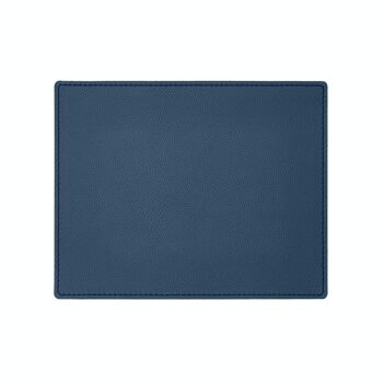 Tapis de Souris Palladio Cuir Véritable Bleu - cm 25x20 - Coins Carrés et Couture Périmétrique 1