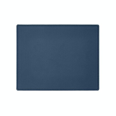 Tapis de Souris Palladio Cuir Véritable Bleu - cm 25x20 - Coins Carrés et Couture Périmétrique
