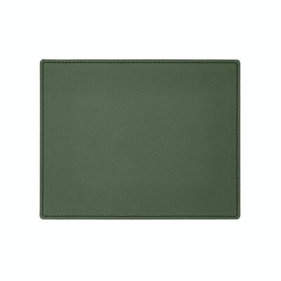 Tappetino Mouse Palladio Vera Pelle Verde - cm 25x20 - Angoli Rettilinei e Cuciture Perimetrali