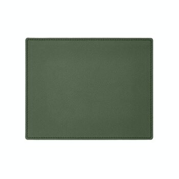 Tapis de Souris Palladio Cuir Véritable Vert - cm 25x20 - Coins Carrés et Couture Périmétrique 1
