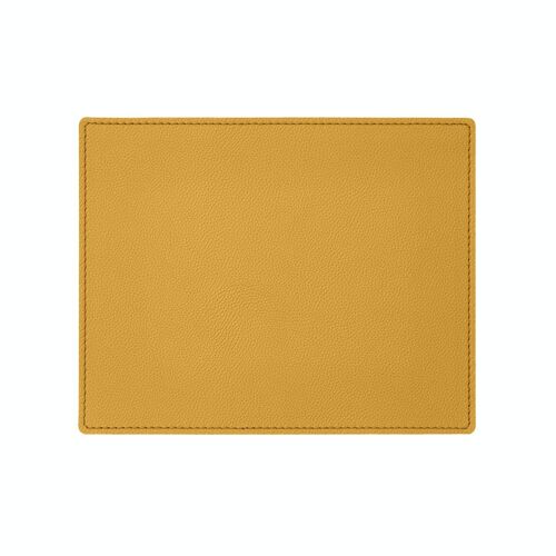 Mouse Pad Palladio Real Leather Yellow - cm 25x20 - Square Corners and Perimeter Stitching