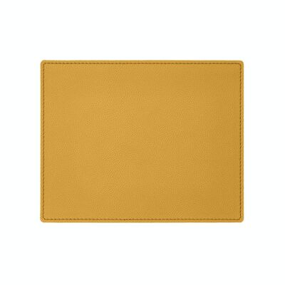 Mouse Pad Palladio Real Leather Yellow - cm 25x20 - Square Corners and Perimeter Stitching