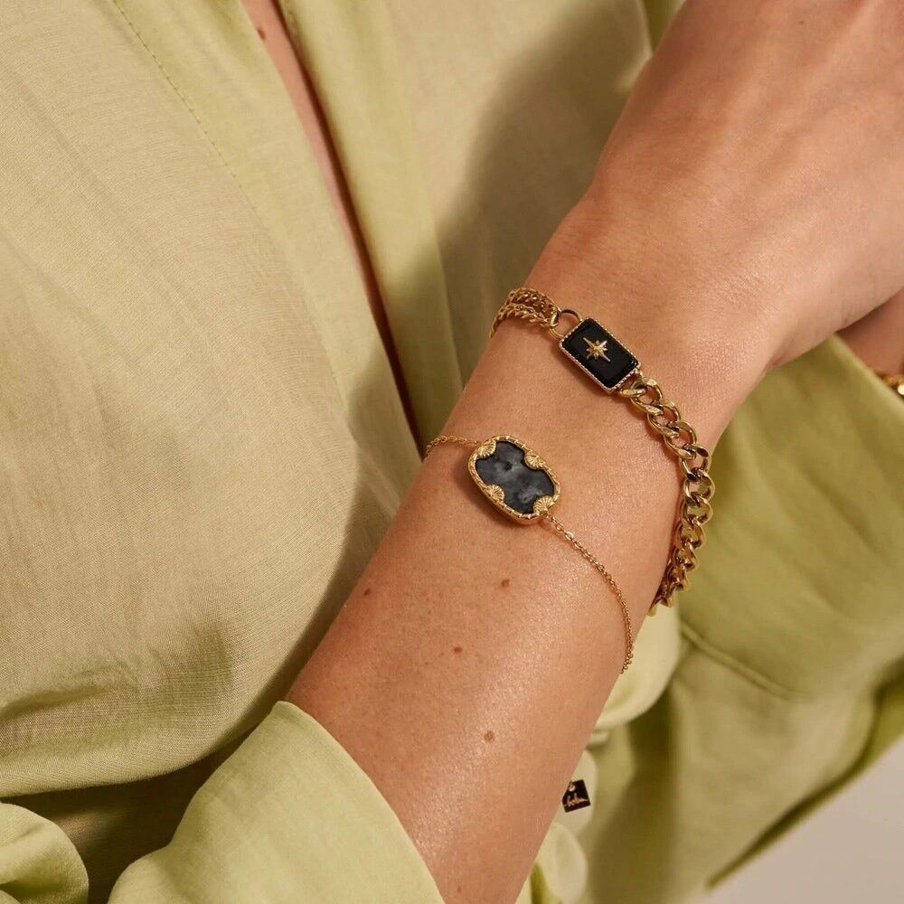 Zelda Armband - rechteckiger Naturstein