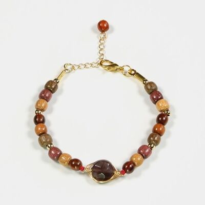 Antonia Amethyst and Wood Bracelet