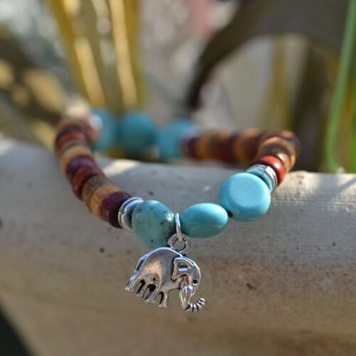 Bracelet turquoise éléphant Olga