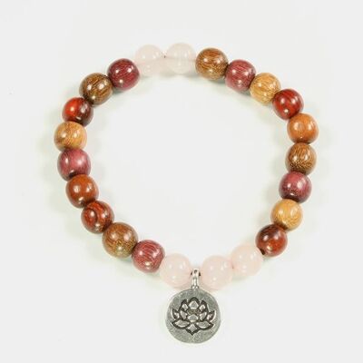 Bracelet Lotus bois et Quartz Kassia