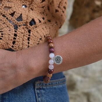 Bracelet Lotus bois et Quartz Kassia 2