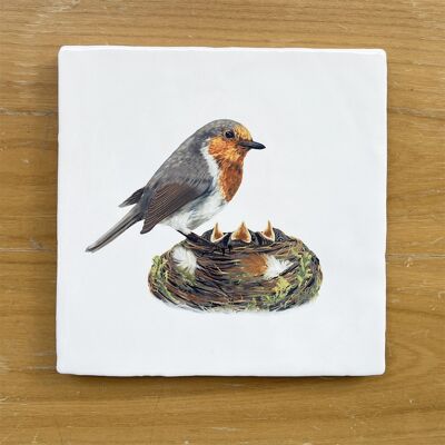 Robin with Nest - Vintage Style Tile