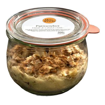 Parmentier with duck meat confit: Elegance in a Jar, Timeless Flavors.