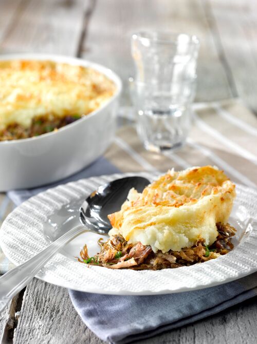 Parmentier à la viande de Canard confite : Élégance en Bocal, Saveurs Intemporelles.