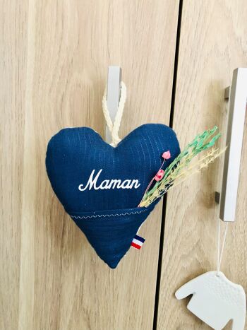 Coeur en tissu Maman, fête des mères 6