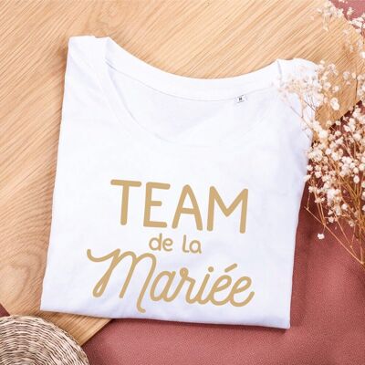 T-shirt bianca "Team of the Bride".