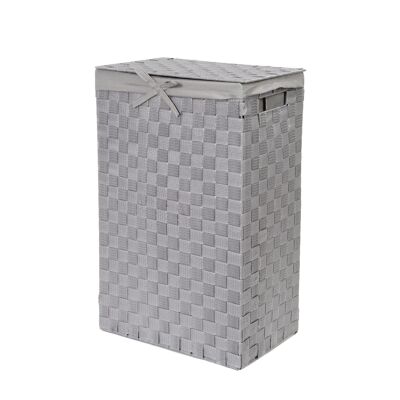 Rectangular Laundry Basket, 25 x 38 x H. 60 cm, Grey, RAN6894