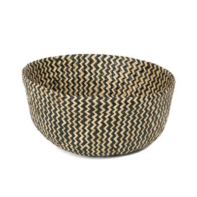 Foldable Basket Size M, 35 x 35 x 32 cm, Natural and Black, RAN8409
