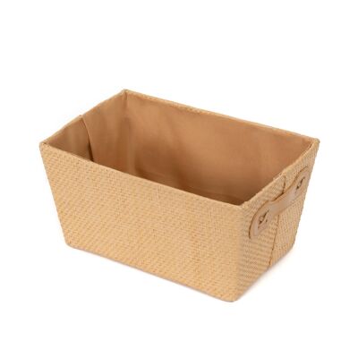 Beverly Basket with Handle, Paper, 23.5 x 16 x H.12 cm, Honey, RAN8627