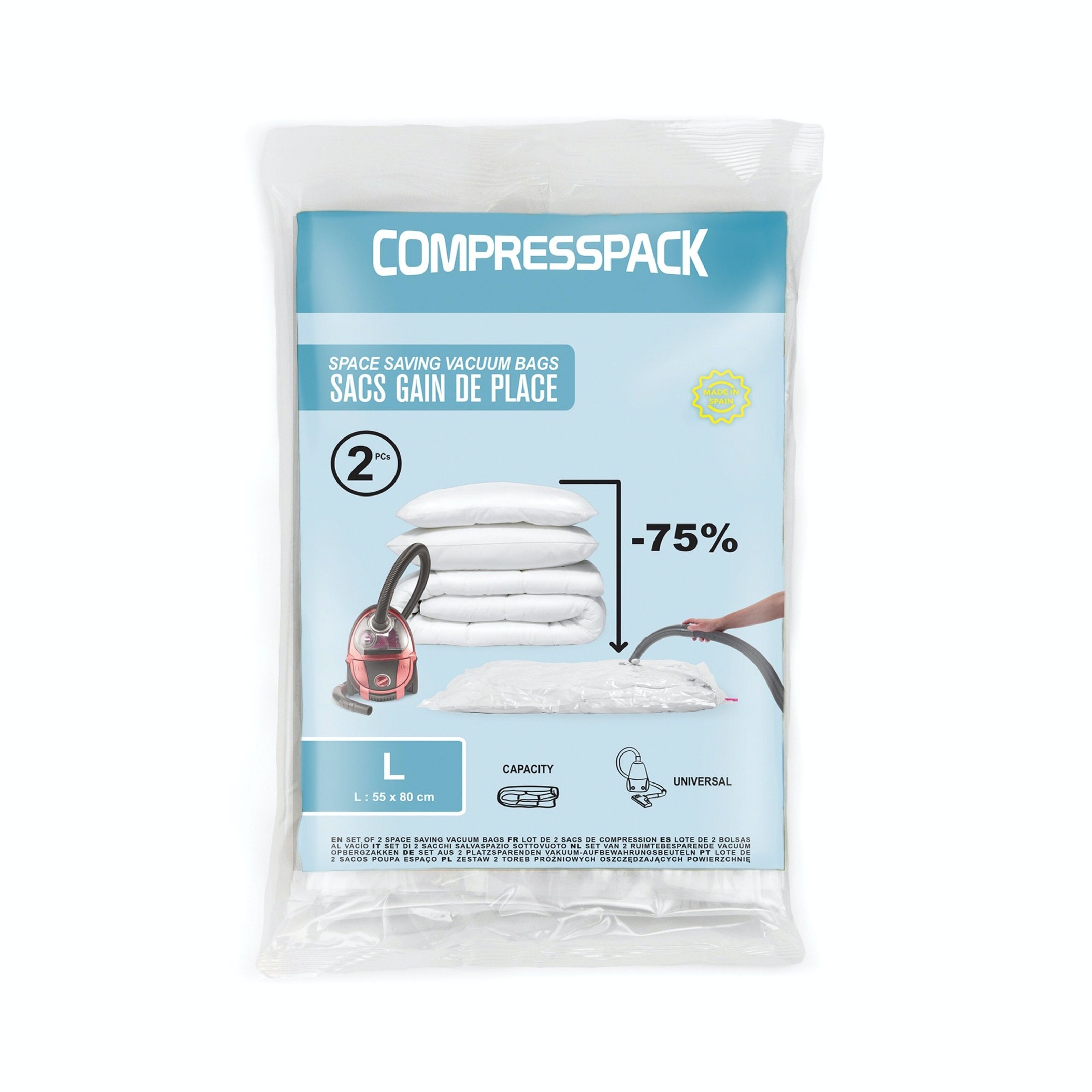 Lot de 5 sacs de compression Compactor Aspispace taille M