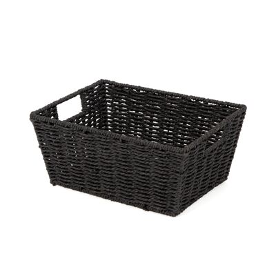 Etna Woven Paper Storage Basket, 31 x 24 x H. 14 cm, Black, RAN6543