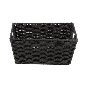 Panier de rangement Etna Papier Tressé, 31 x 24 x H. 14 cm, Noir, RAN6543 2