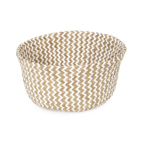 Panier de rangement Pliable, Taille S, 27 x 27 x 26 cm, Naturel et Blanc, RAN8411