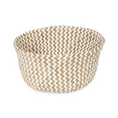 Panier de rangement Pliable, Taille S, 27 x 27 x 26 cm, Naturel et Blanc, RAN8411