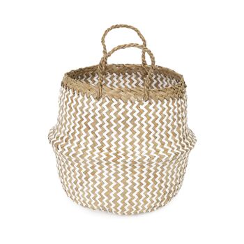 Panier de rangement Pliable, Taille S, 27 x 27 x 26 cm, Naturel et Blanc, RAN8411 2