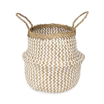 Panier de rangement Pliable, Taille S, 27 x 27 x 26 cm, Naturel et Blanc, RAN8411 3