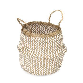 Panier de rangement Pliable, Taille S, 27 x 27 x 26 cm, Naturel et Blanc, RAN8411 4