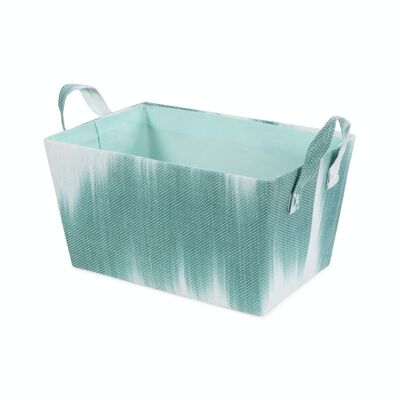 Samoa basket with handles, 33 x 21.5 x H.17.5 cm, green and white gradient, RAN7940