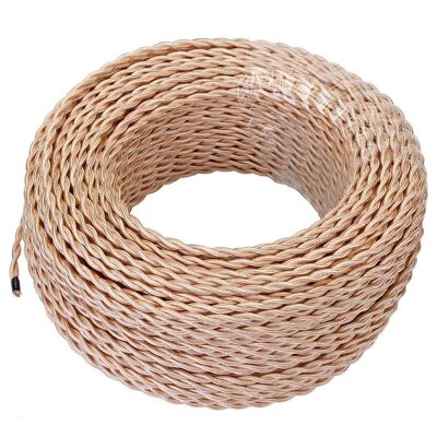 2 Core Twisted Electric CableRose Gold color fabric 0.75mm