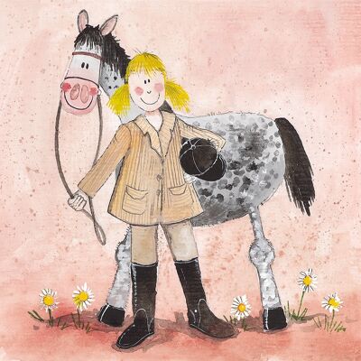 Girl and horse small canvas