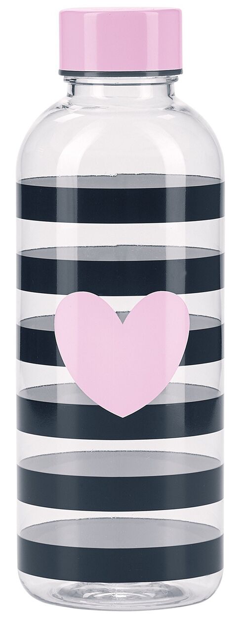 ME Water bottle black strip with heart