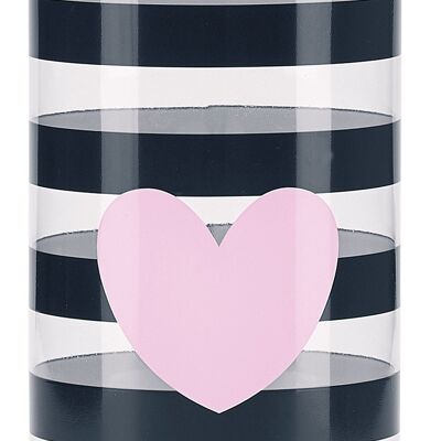 ME Water bottle black strip with heart