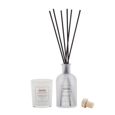 Gift set cotton candle and diffuser