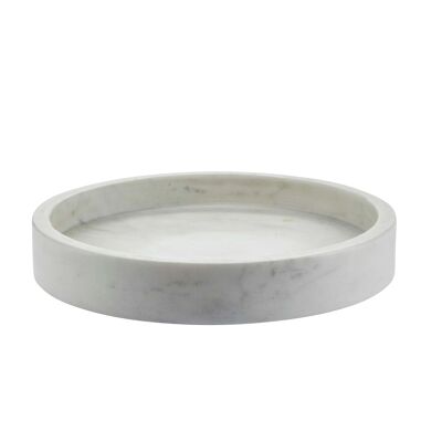 Plateau rond décoration marbre blanc D20cm