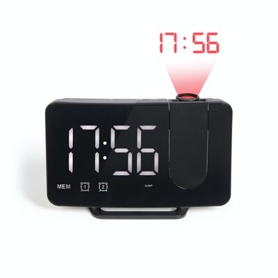 Clock radio with time projection