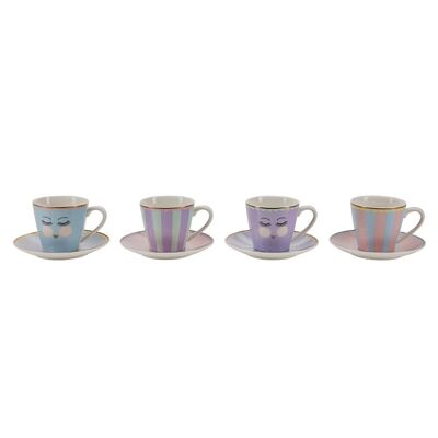 ME Coffee cup w. saucer 4 pcs GIFTBOX