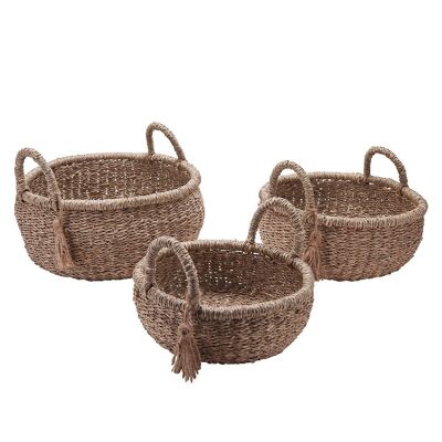 Basket w. handles set of 3