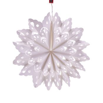 Etoile pliable w. Lumière LED - BLANCHE 2