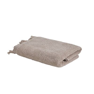 Serviette pure sable franges 50x100